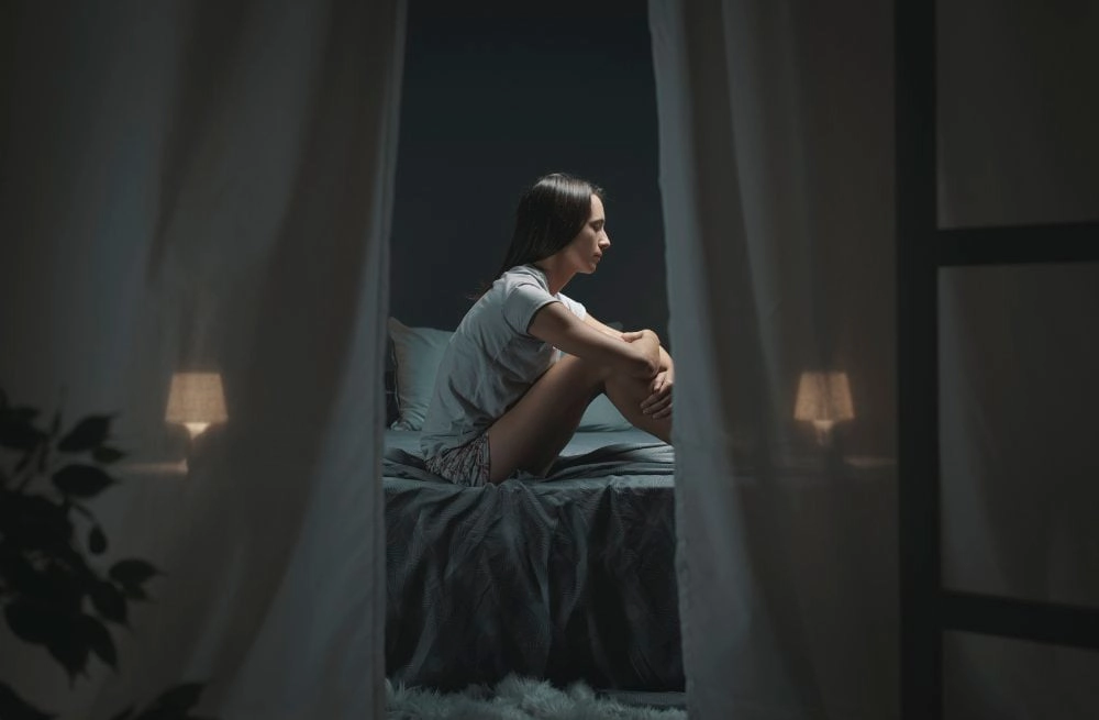 Stressed Woman Suffering with Insomnia